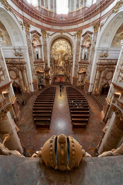 Karlskirche Entry Ticket with Panoramic Terrace Access - Inside Karlskirche: dome fresco energy, marble pilasters, and the high altar