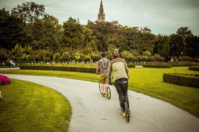 Kick-Bike Small-Group Tour Through Vienna with Locals - MuseumsQuartier square and the Russian Monument after WWII