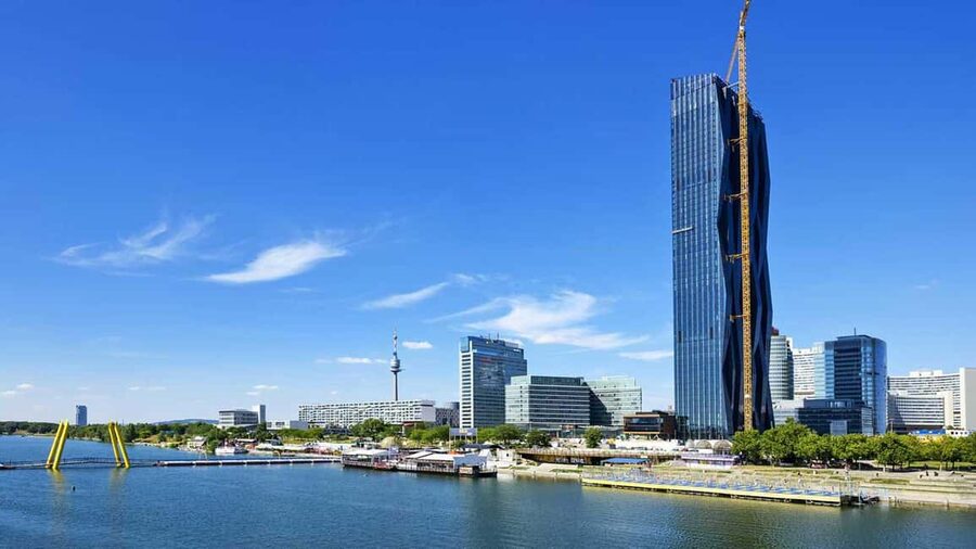 Vienna: 2-hour Danube Panorama Tour - MS Vienna at Pier 6, and how the Danube loop actually plays out