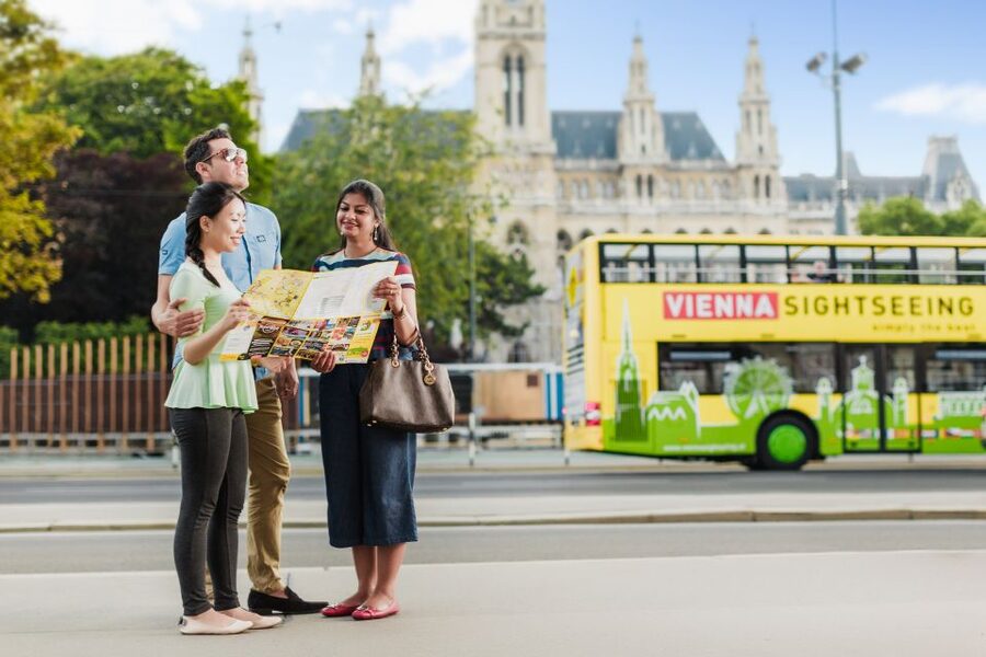 Vienna: Hop-On Hop-Off Sightseeing Bus Tour in 19 Languages - Blue Line through museums, the Danube, and the Prater Ferris Wheel (120 minutes)