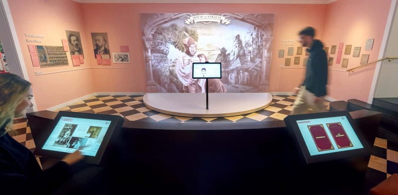 Vienna: Strauss Museum – Music&History in Historic 1837 Hall - Multimedia finale for Johann Strauss Jr.: music, light, and projection